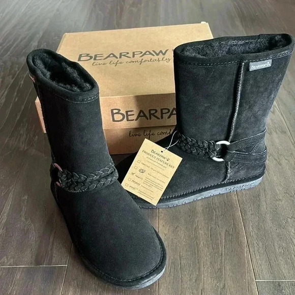 Bearpaw Adele Mid Calf,cow buck upper,wool blend faux fur lining,neverwet - Picture 1 of 14